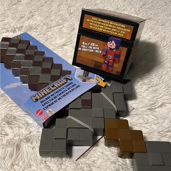 Mattel Other - New Minecraft deluxe sword & Fusion Figure Hex BUNDLE SET